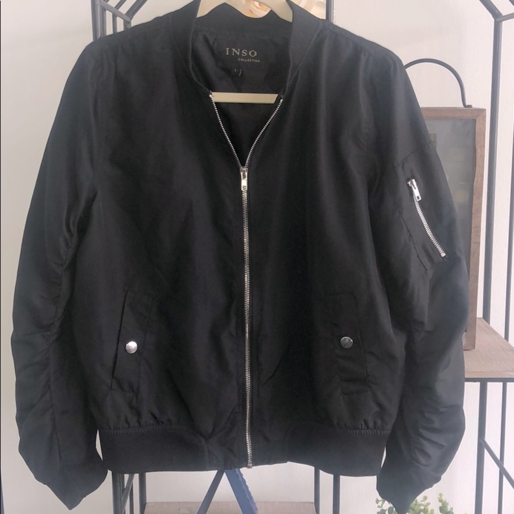Black bomber jacket